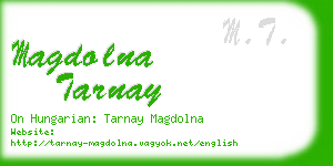 magdolna tarnay business card